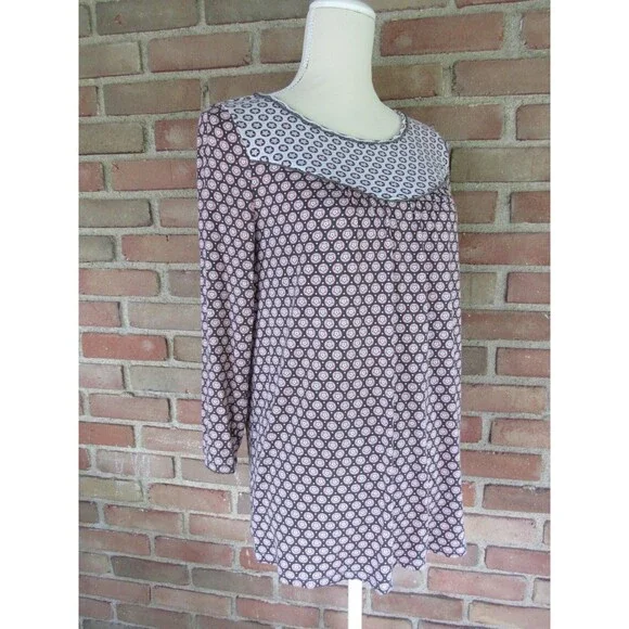 Boden Natasha Jersey Top Womens Size 8 Star Print 3/4 Sleeve Crewneck Stretch - Picture 14 of 16